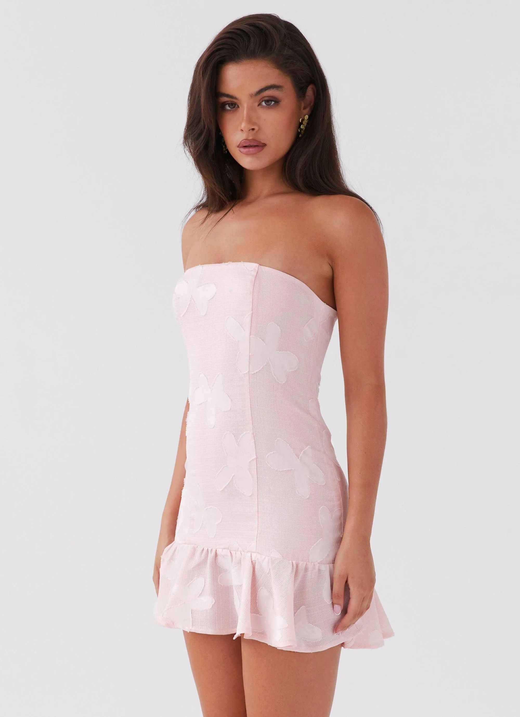 Flare Breeze Trendy Vibes Young Heart Mini Dress - Pink Petal