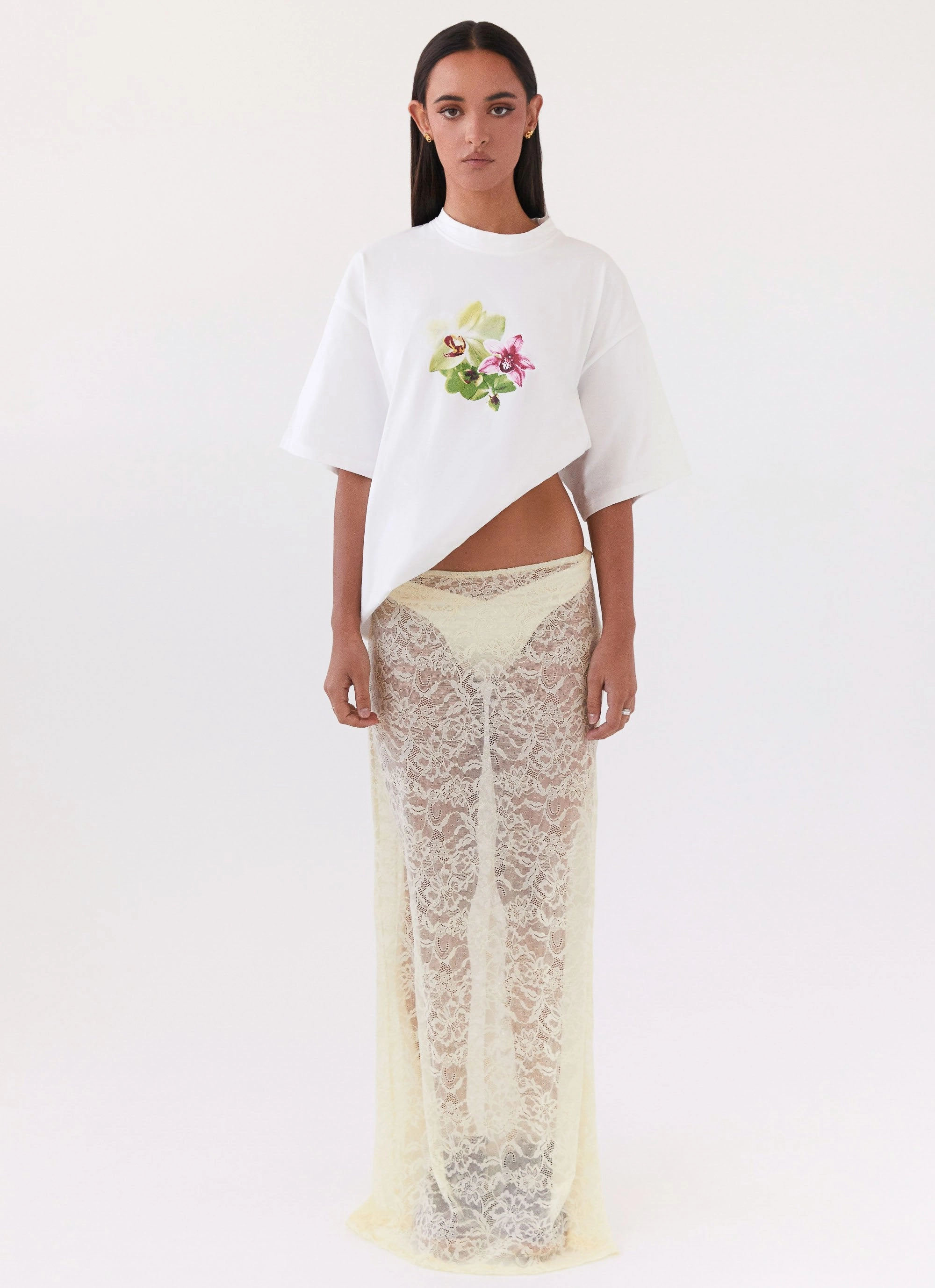 Airy Feel Trendy Mood Atoir Lace Maxi Skirt - Yellow