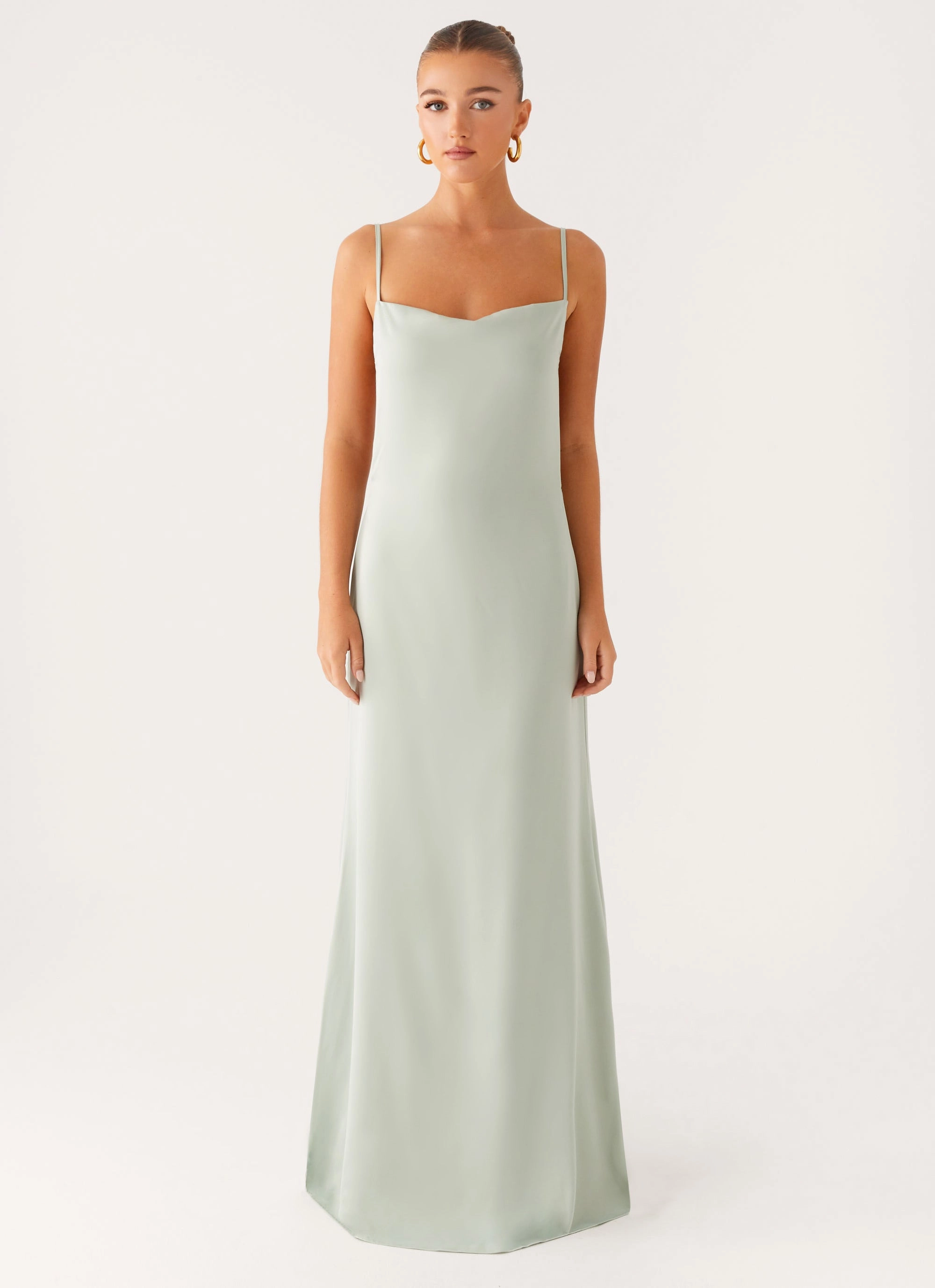 Smart and Sleek Soft Tone Yves Maxi Dress - Mint