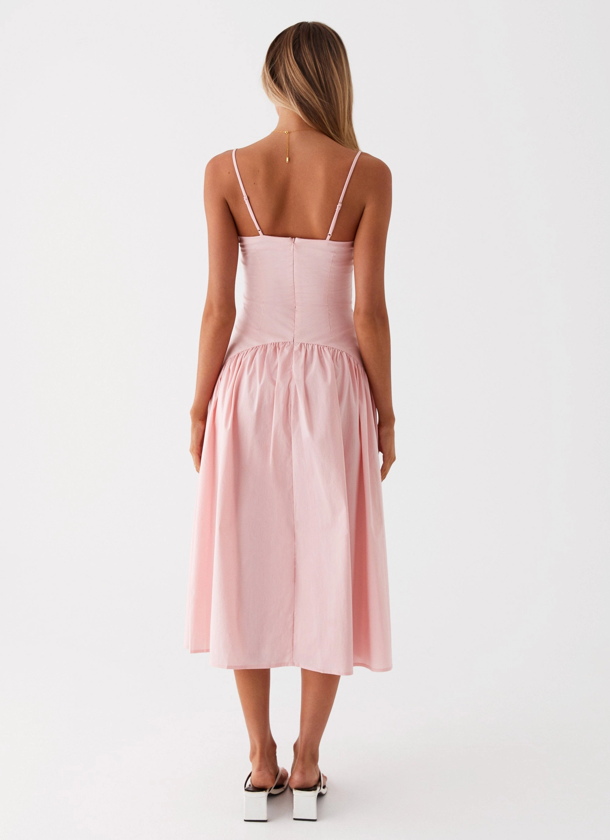 Noble Aura Yvette Corset Midi Dress - Pink