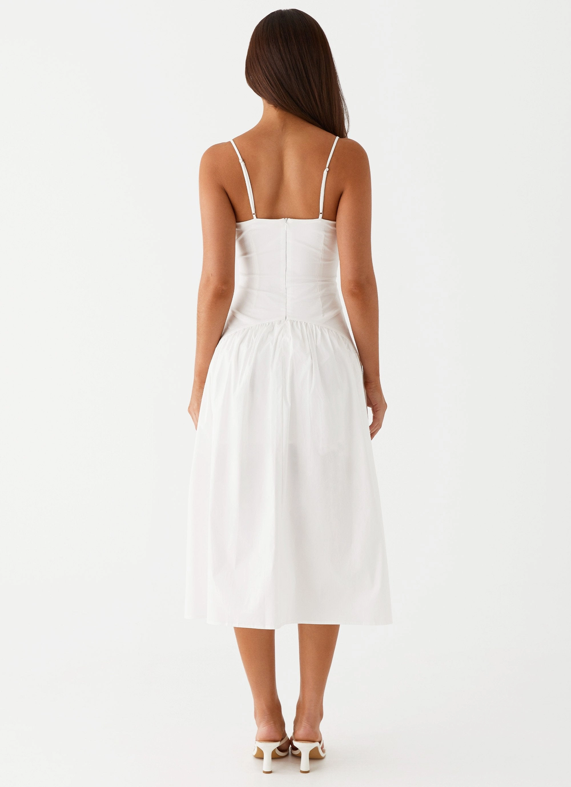 Matte Look Yvette Corset Midi Dress - White