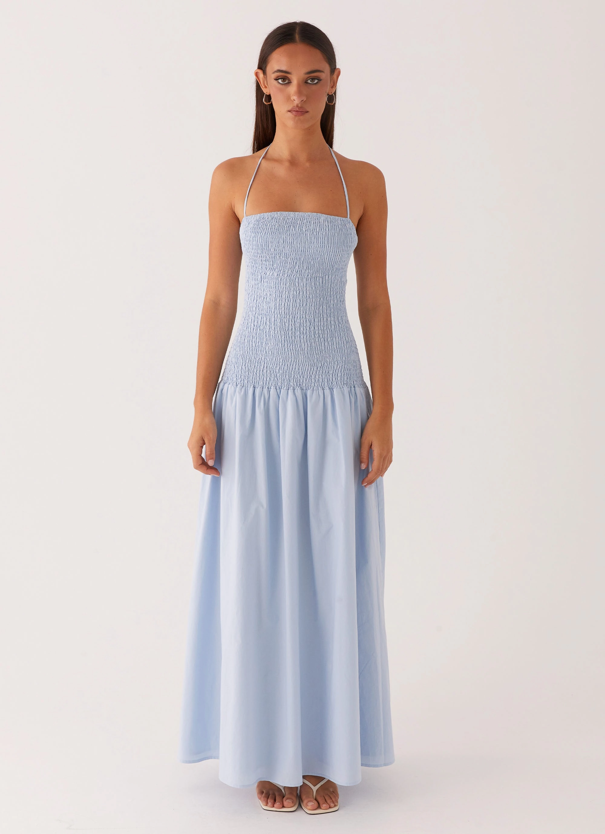 Zahra Maxi Dress - Blue Adjustable-Length
