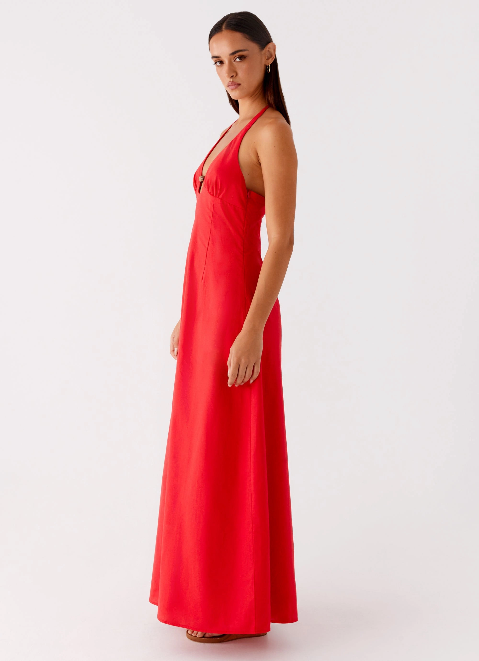 Zana Maxi Dress - Red Autumn Mood Calm Finish