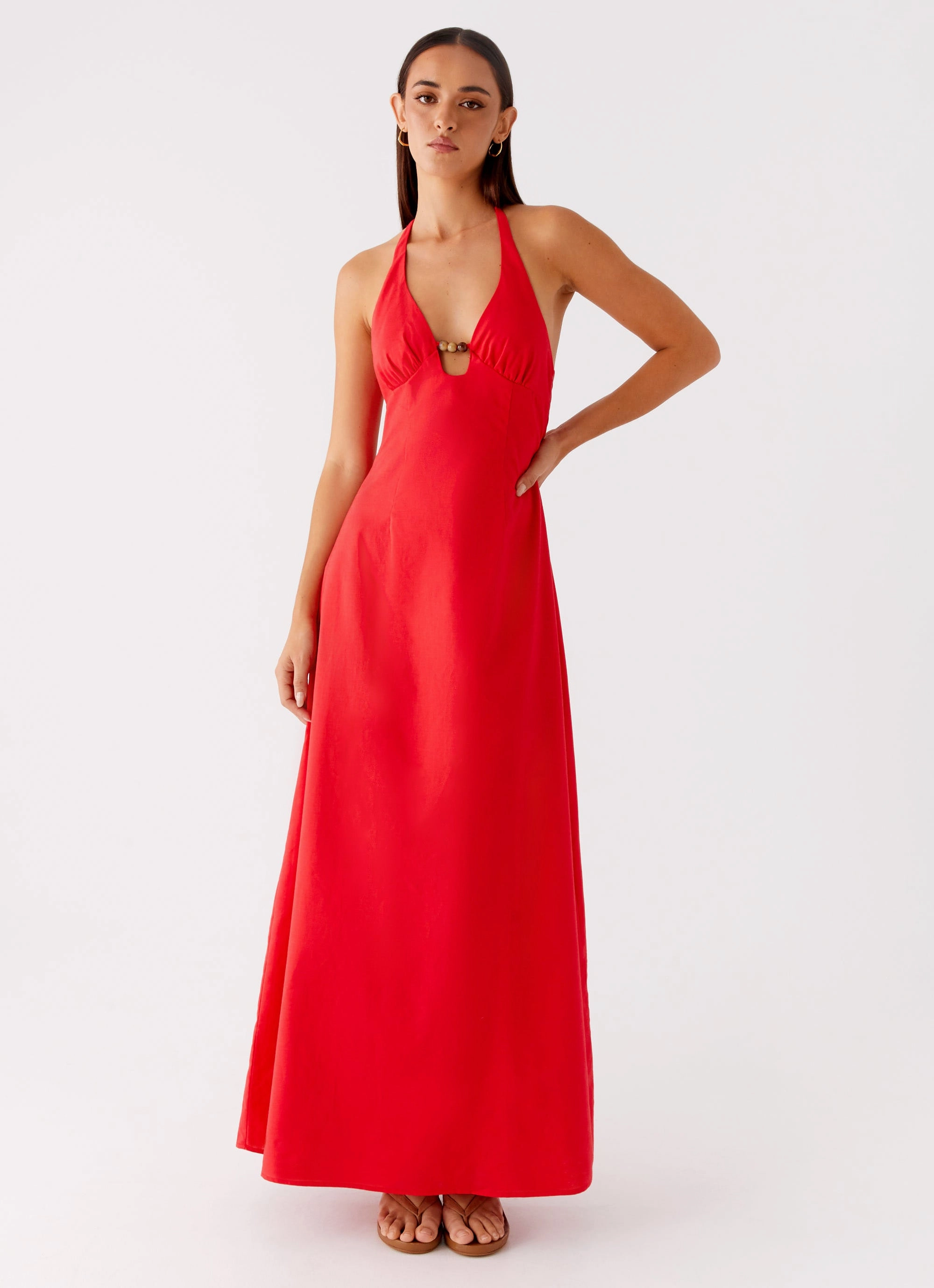 Zana Maxi Dress - Red Flattering Silhouette Wear Fitted Design