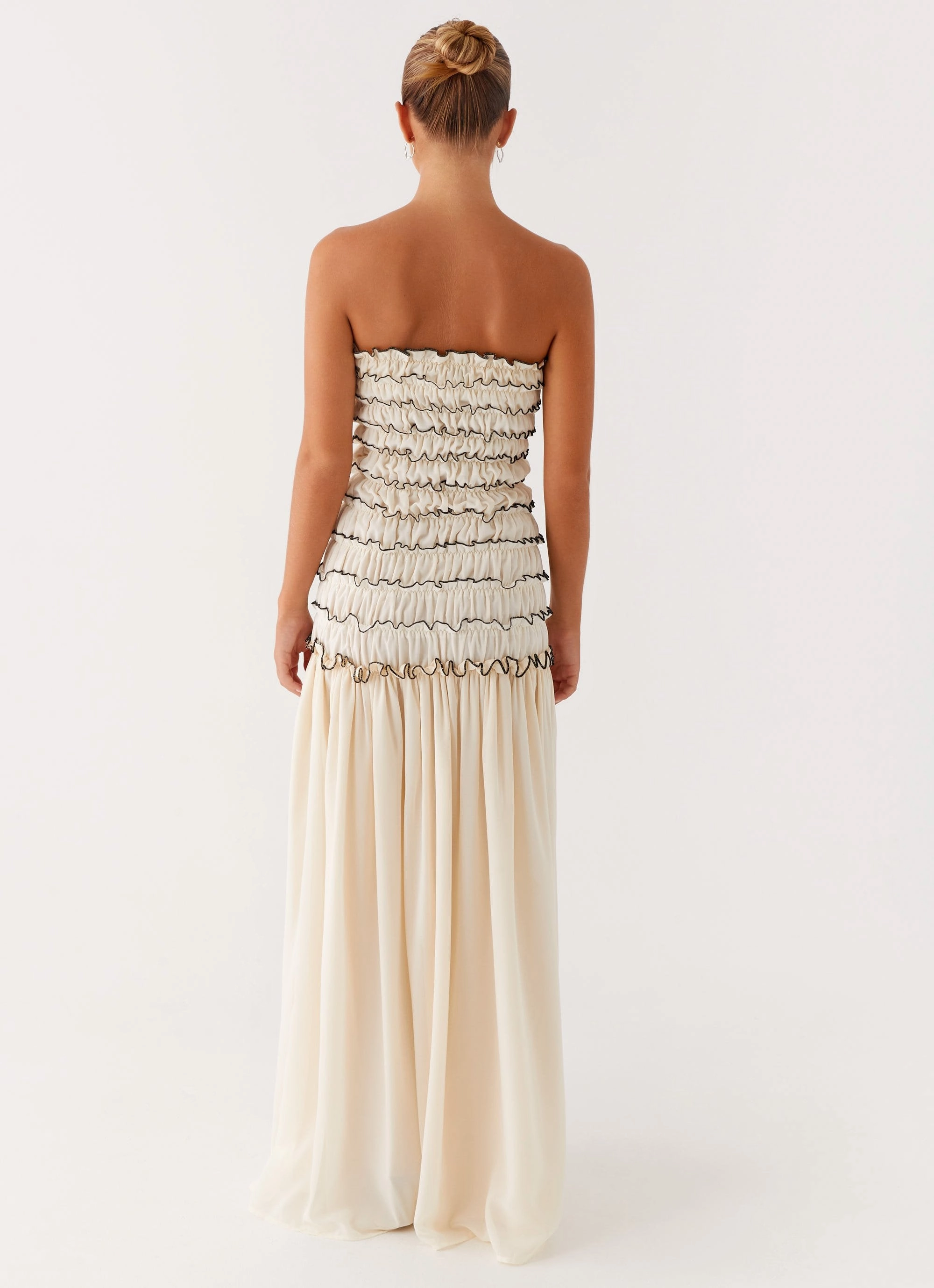 Zariah Maxi Dress - Ivory Light and Comfortable Wear Edgy-Look