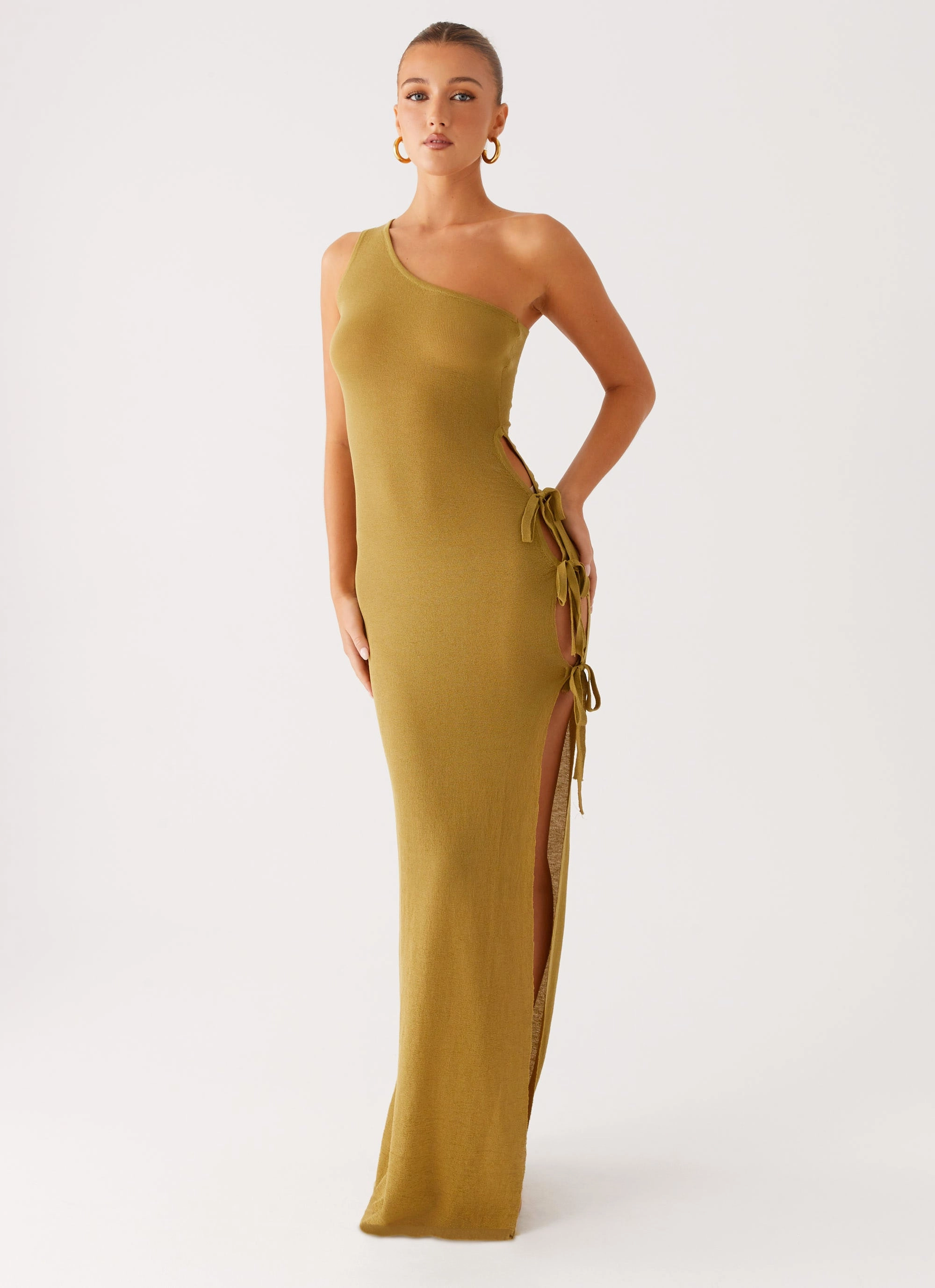 Zarnella Maxi Dress - Lime Easy Drape Soft Waist