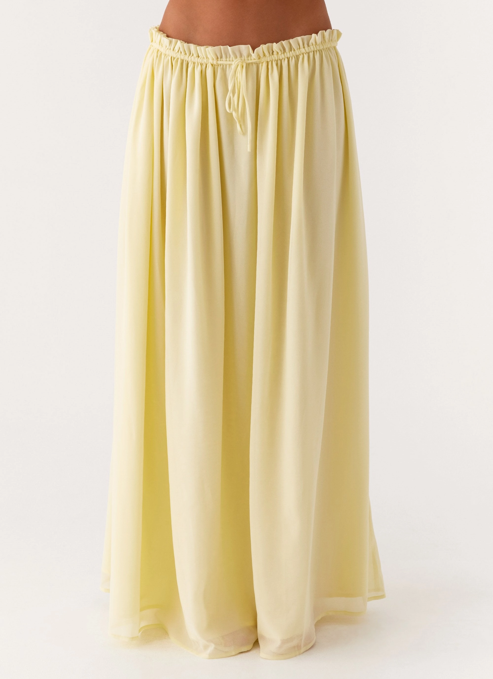 Zaya Maxi Skirt - Yellow Wrap Closure Polished Look