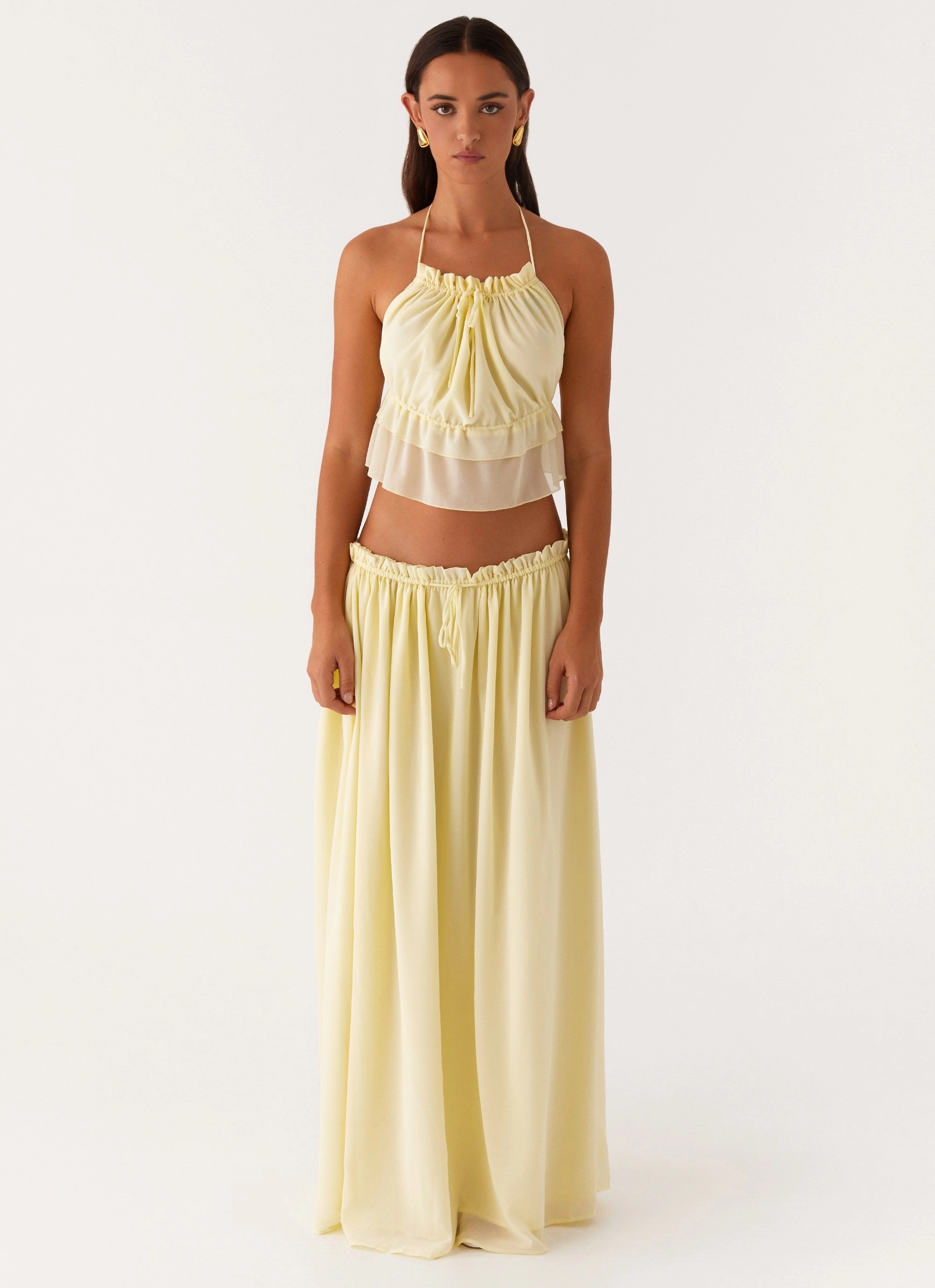 Zaya Maxi Skirt - Yellow Neat Look Eco Friendly Dye