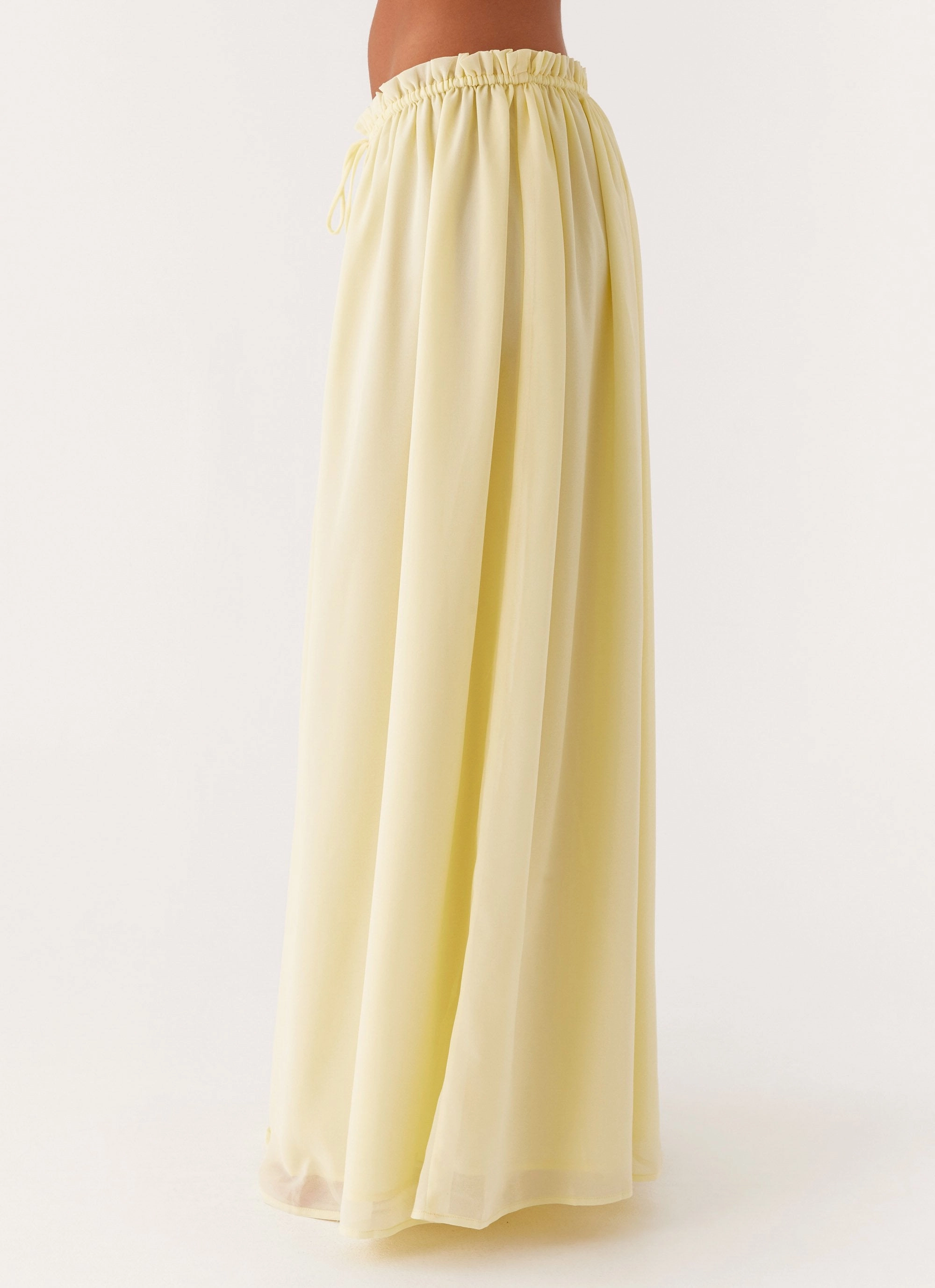 Zaya Maxi Skirt - Yellow Hand Stitched