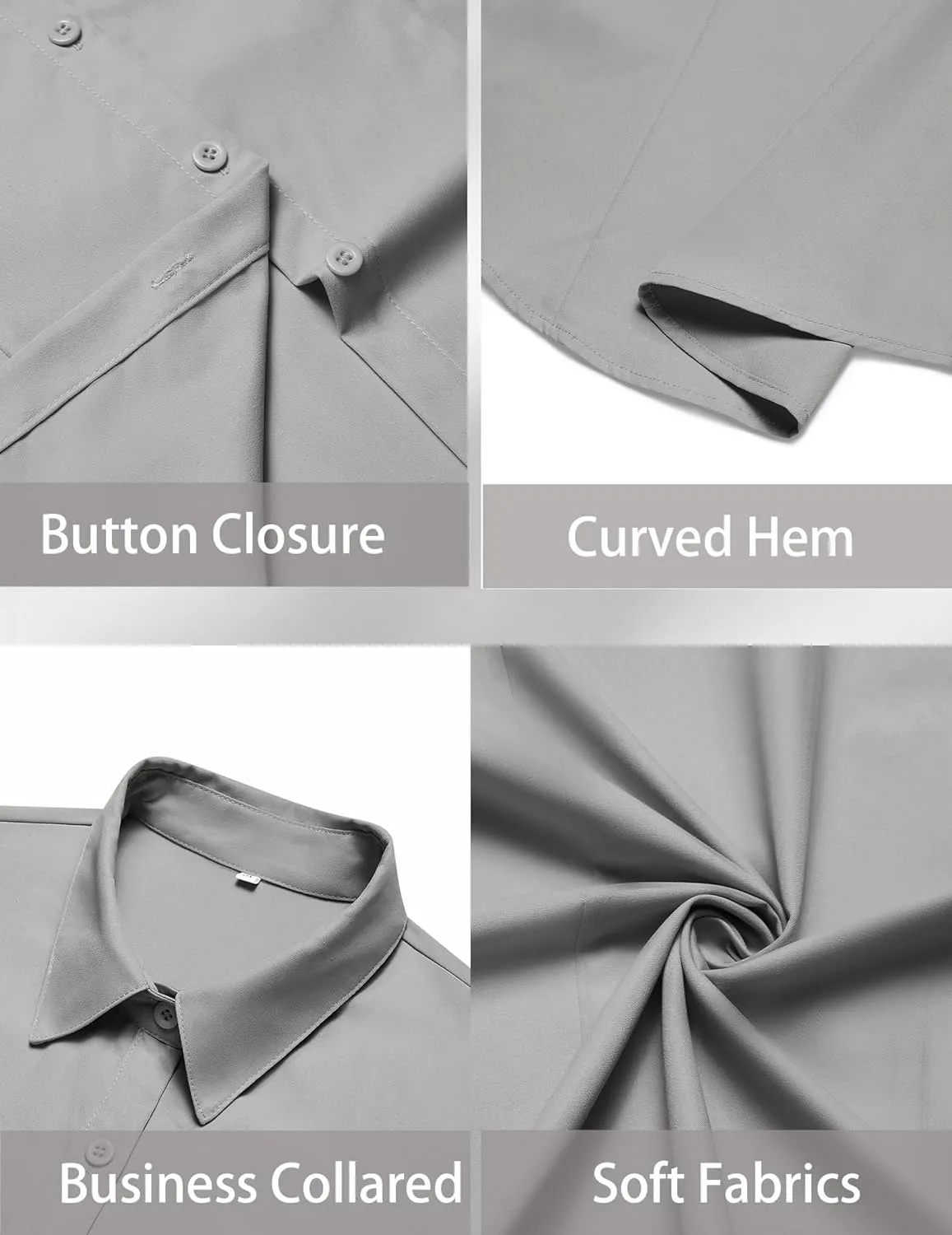 Zeagoo Women's Button Down Shirts Short Sleeve Dress Shirts Basic Business Collared Work Blouses