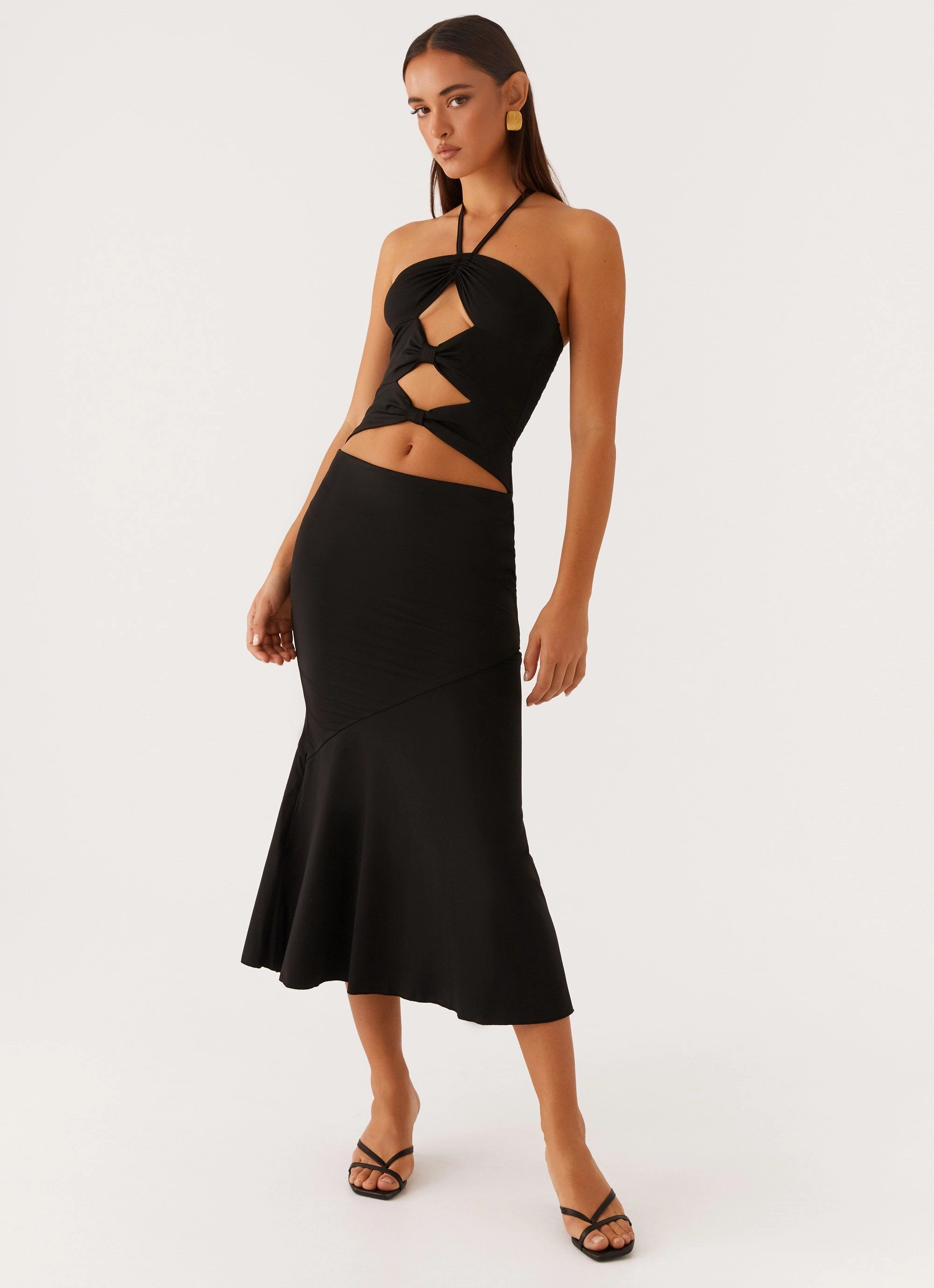 Zena Halterneck Midi Dress - Black Mood Casual