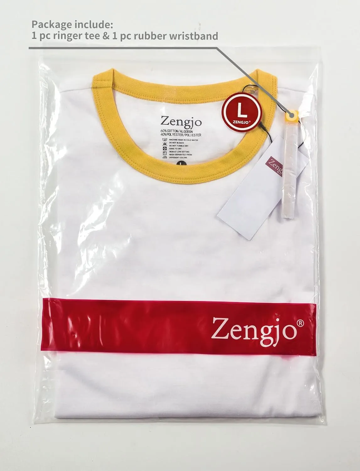 Zengjo Men's Ringer Tee Crewneck Athletic T Shirts Short Sleeve Sport Shirt for Men