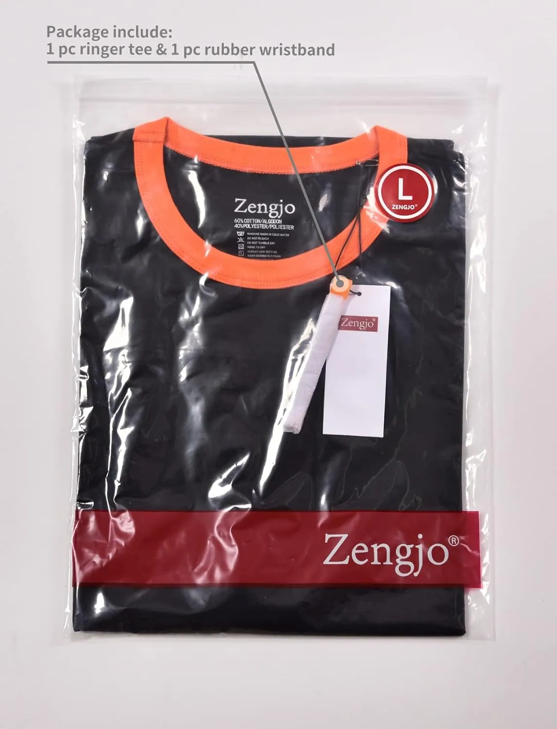 Zengjo Men's Ringer Tee Crewneck Athletic T Shirts Short Sleeve Sport Shirt for Men