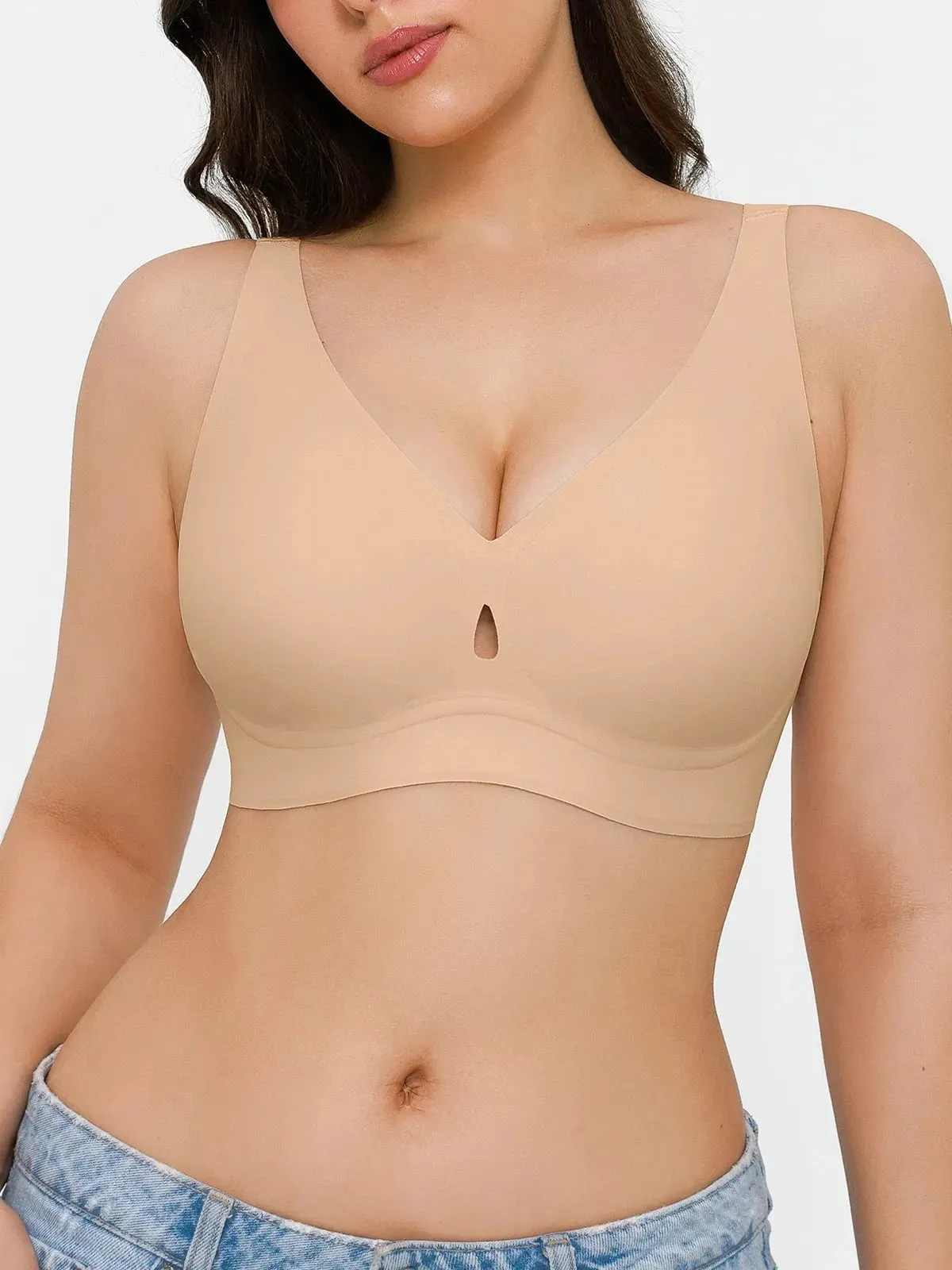 Seamless Wireless Jelly Contour Minimizer Support Bra Anti Pilling