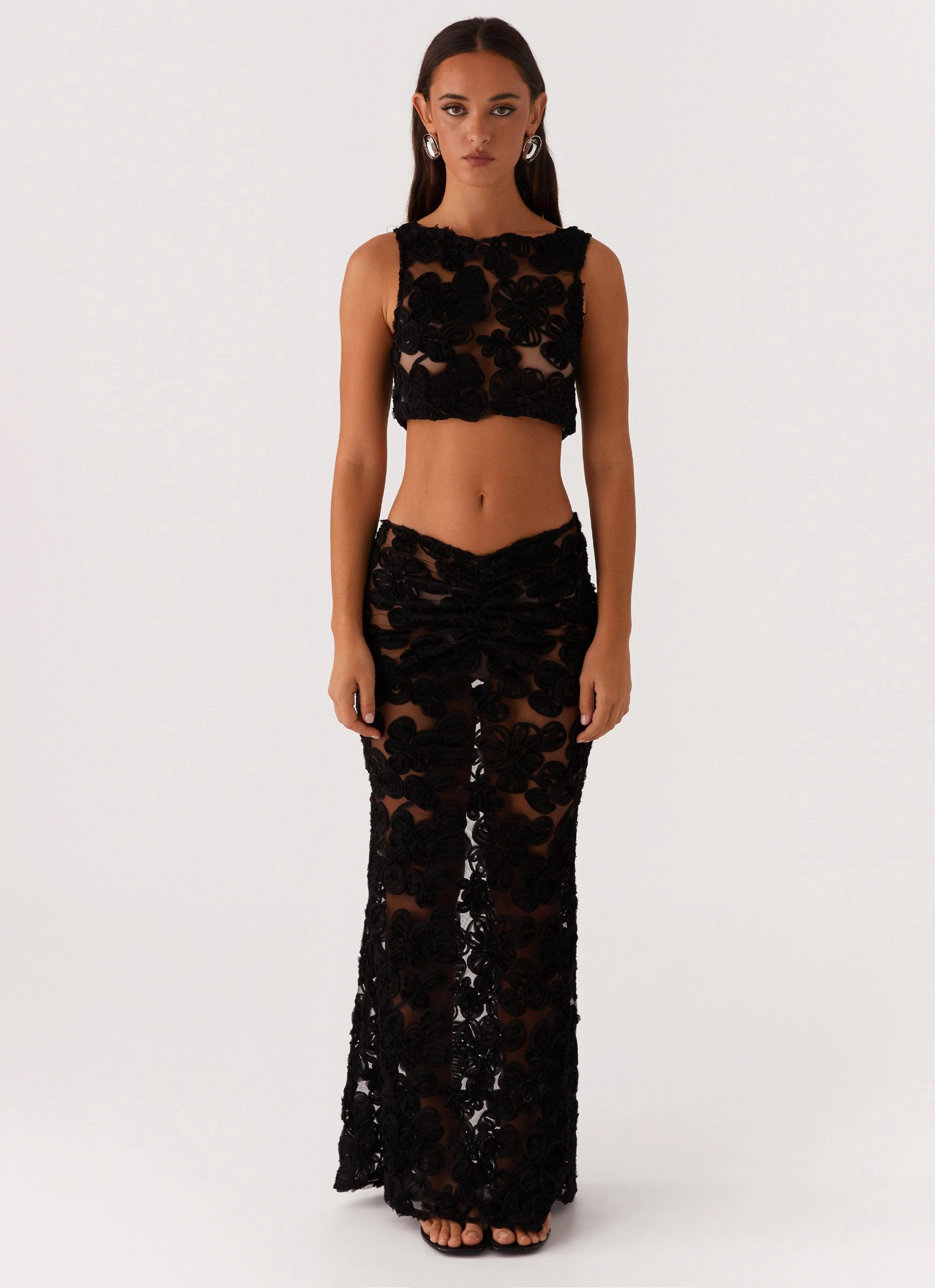 Fiorella Floret Top - Black ReinforcedShoulderConstruction