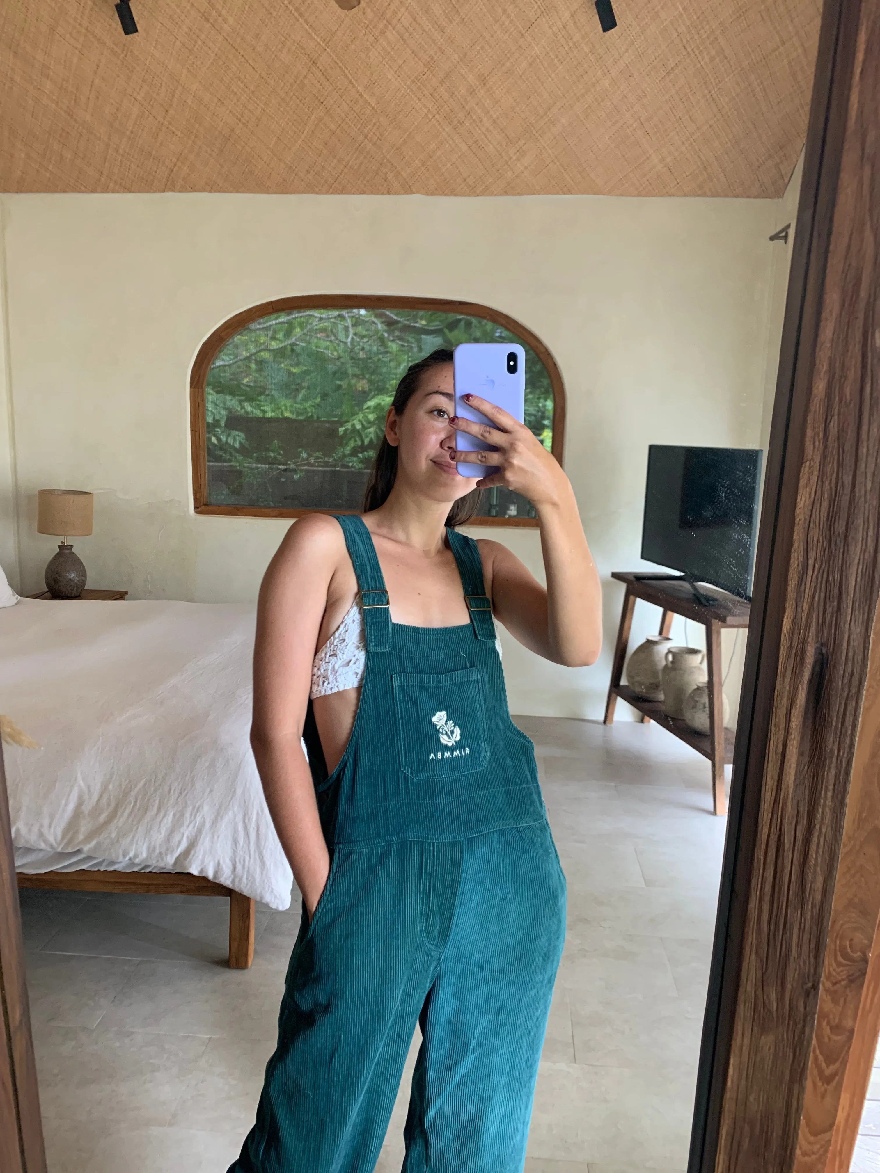 Zion Cotton Corduroy Overalls - Green Natural Dye