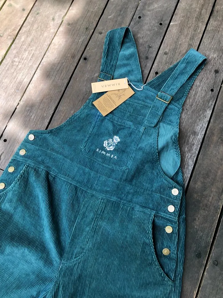 Zion Cotton Corduroy Overalls - Green Natural Dye