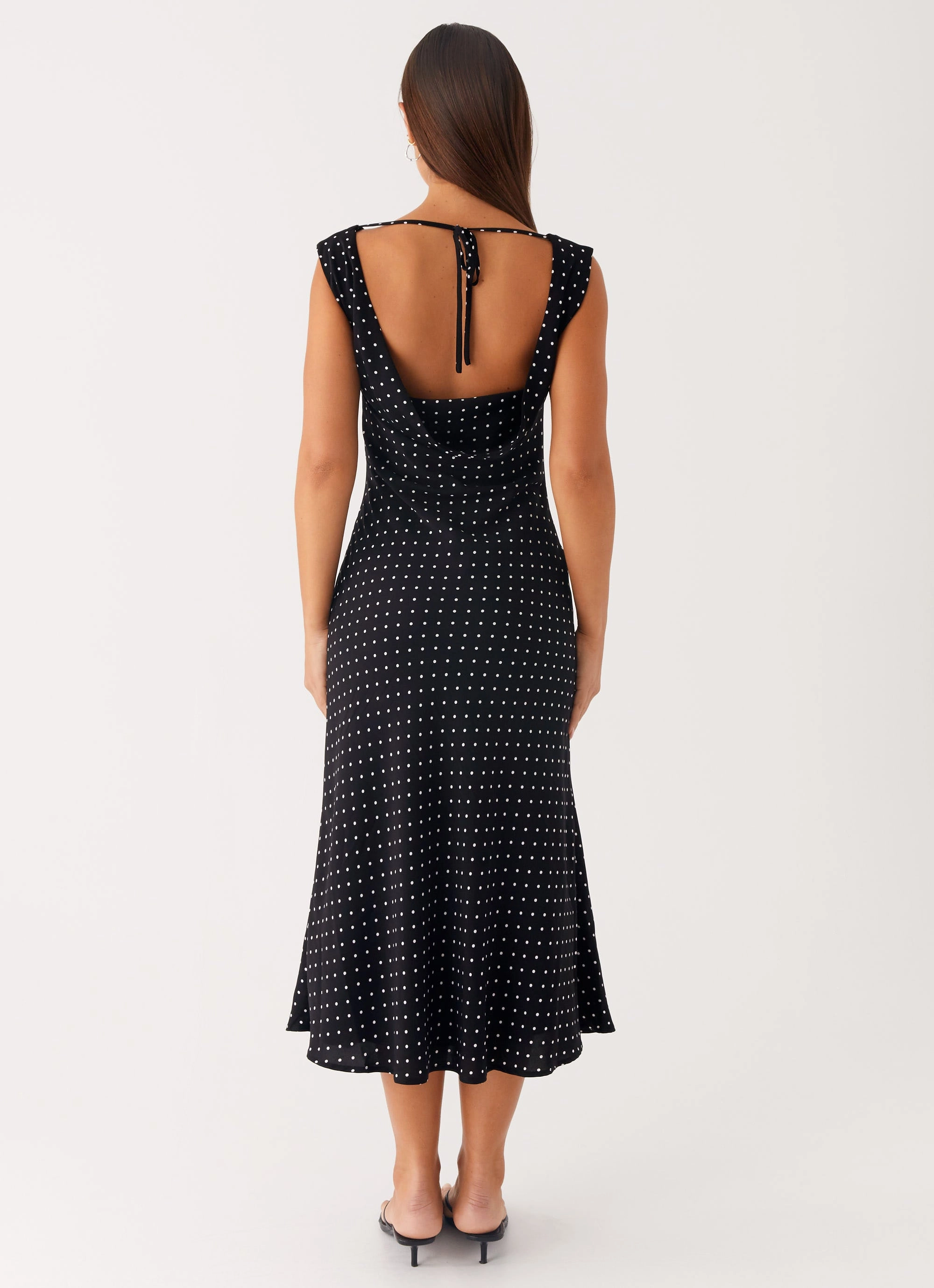 Role Model Maxi Dress - Black Polka Dot Feminine Comfort Neutral Finish