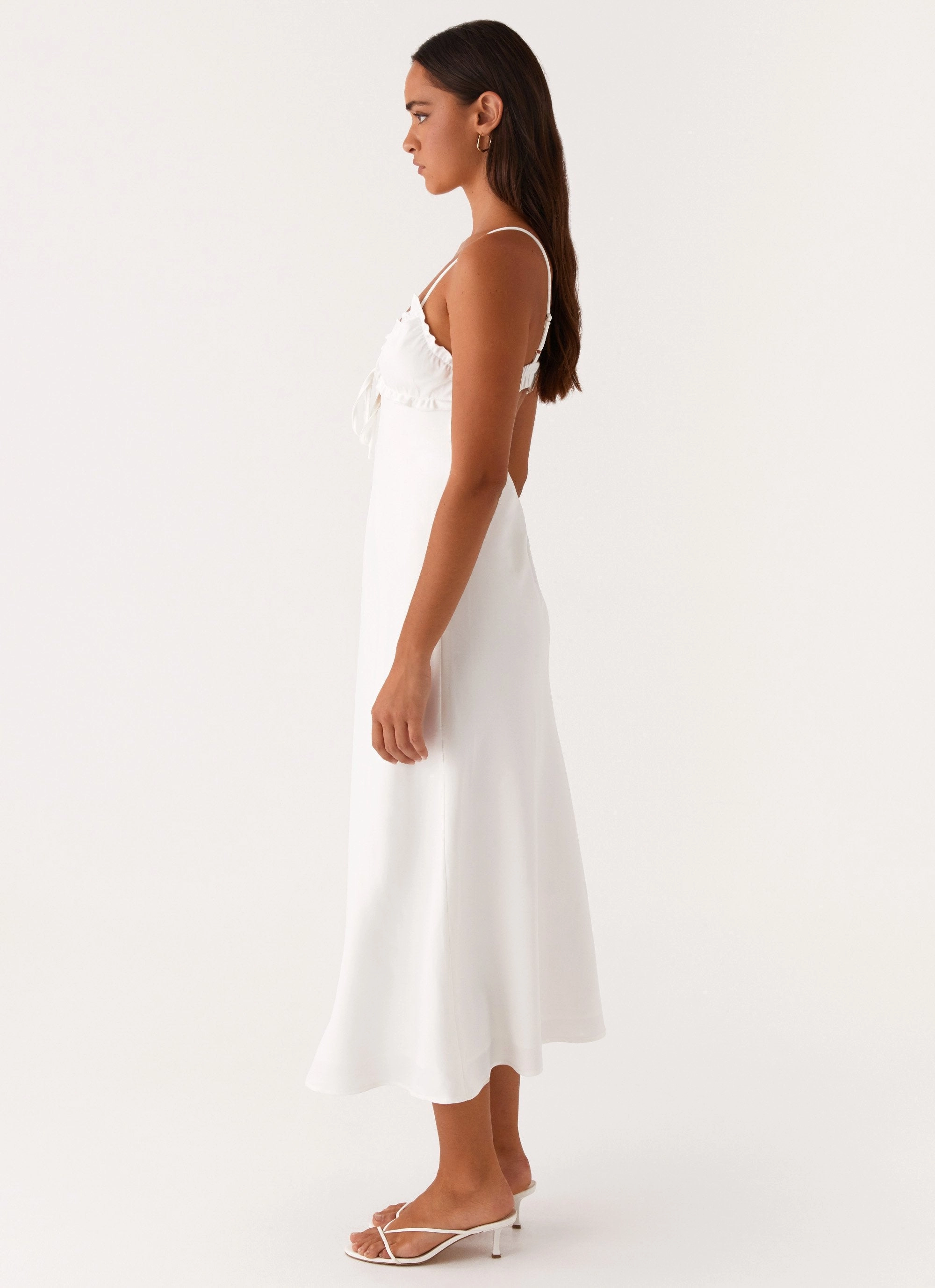 Take Note Midi Dress - White Layered Fit
