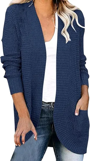 ZYXTIM Womens 2024 Long Sleeve Chunky Cable Knit Fall Cardigans Sweaters Plus Size Open Front Warm Outwear Coats with Pockets